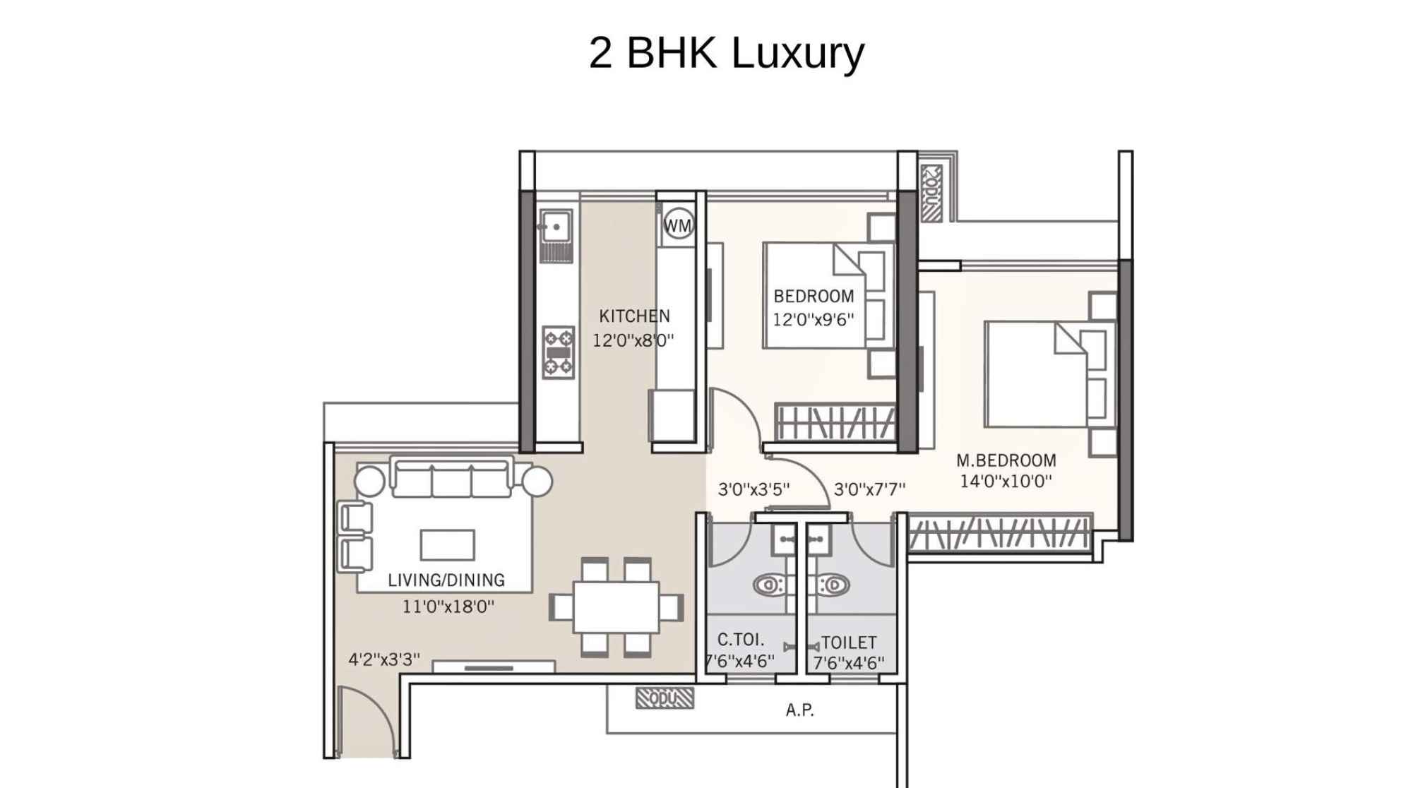 Tricity-Montview-Floor-Plan-2-BHK-Luxury