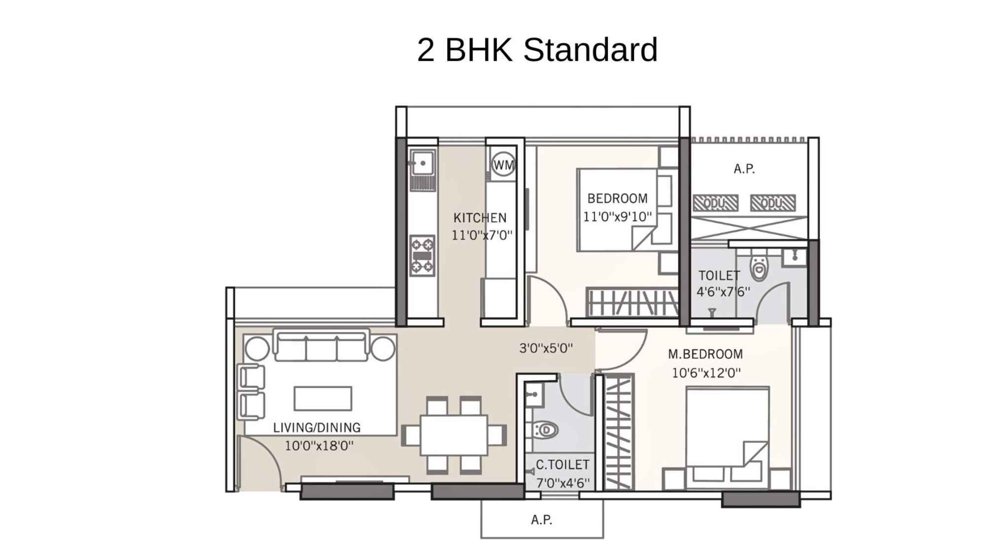 Tricity-Montview-Floor-Plan-2-BHK-Standard