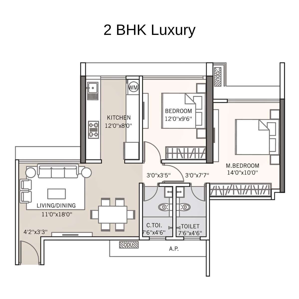 Tricity-Montview-Floor-Plan-2-BHK-Luxury