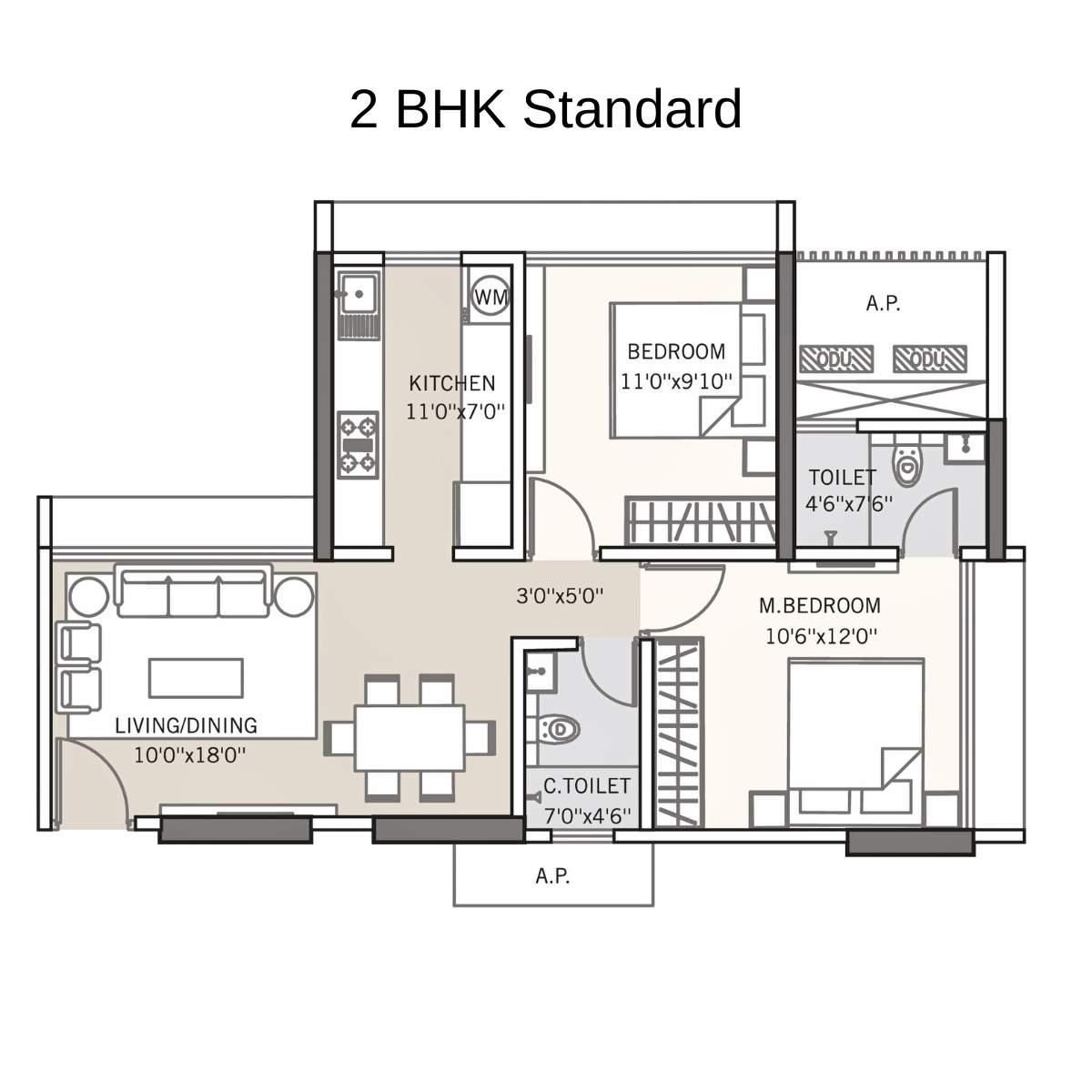 Tricity-Montview-Floor-Plan-2-BHK-Standard